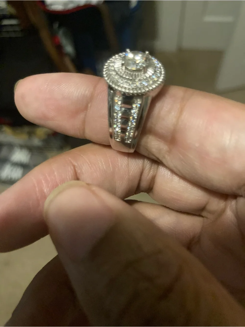 Moissanite Ring with real silver